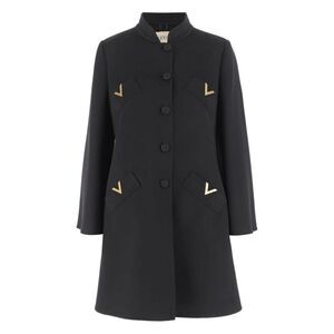 Valentino Black Coats - Single Breasted Coats Women